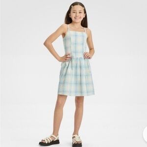 Art Class Girls Blue and White Plaid Dress